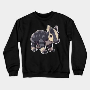 Cute Mountain Tapir Illustration - Adorable Animal Art Crewneck Sweatshirt